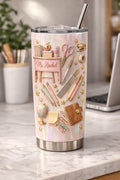 Personalized Teacher Tumbler, Custom Name Teacher Gift, Back to School Cup, Classroom Supplies Design Mug, Teacher Appreciation Gift