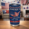 Personalized USA 250th Anniversary Tumbler 1776-2026, America Patriotic Cup with Name, Fourth of July Gift, Independence Day Mug
