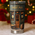 Custom Irish Pub Tumbler 2D Flat, Personalized Name Bar Mug, Rustic Vintage Pub Gift, Beer Lover Cup, St. Patrick’s Day Gift