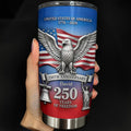 Personalized USA 250 Years of Freedom Tumbler, American Eagle Patriotic Cup 1776-2026, Custom Name Independence Day Gift, Fourth of July Mug