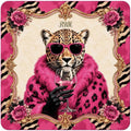 Pink Leopard Mahjong Mat, Glam Cheetah Game Table, Hot Pink Maximalist Accessory