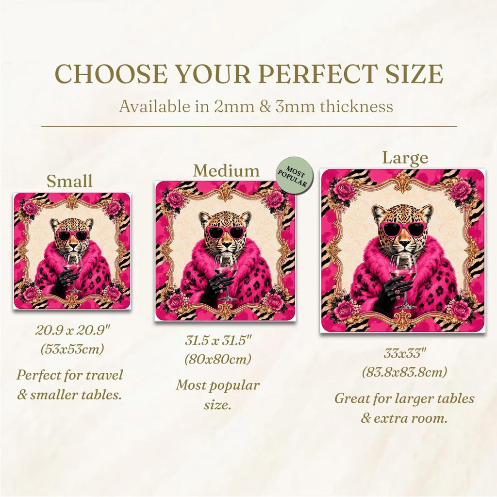 Pink Leopard Mahjong Mat, Glam Cheetah Game Table, Hot Pink Maximalist Accessory