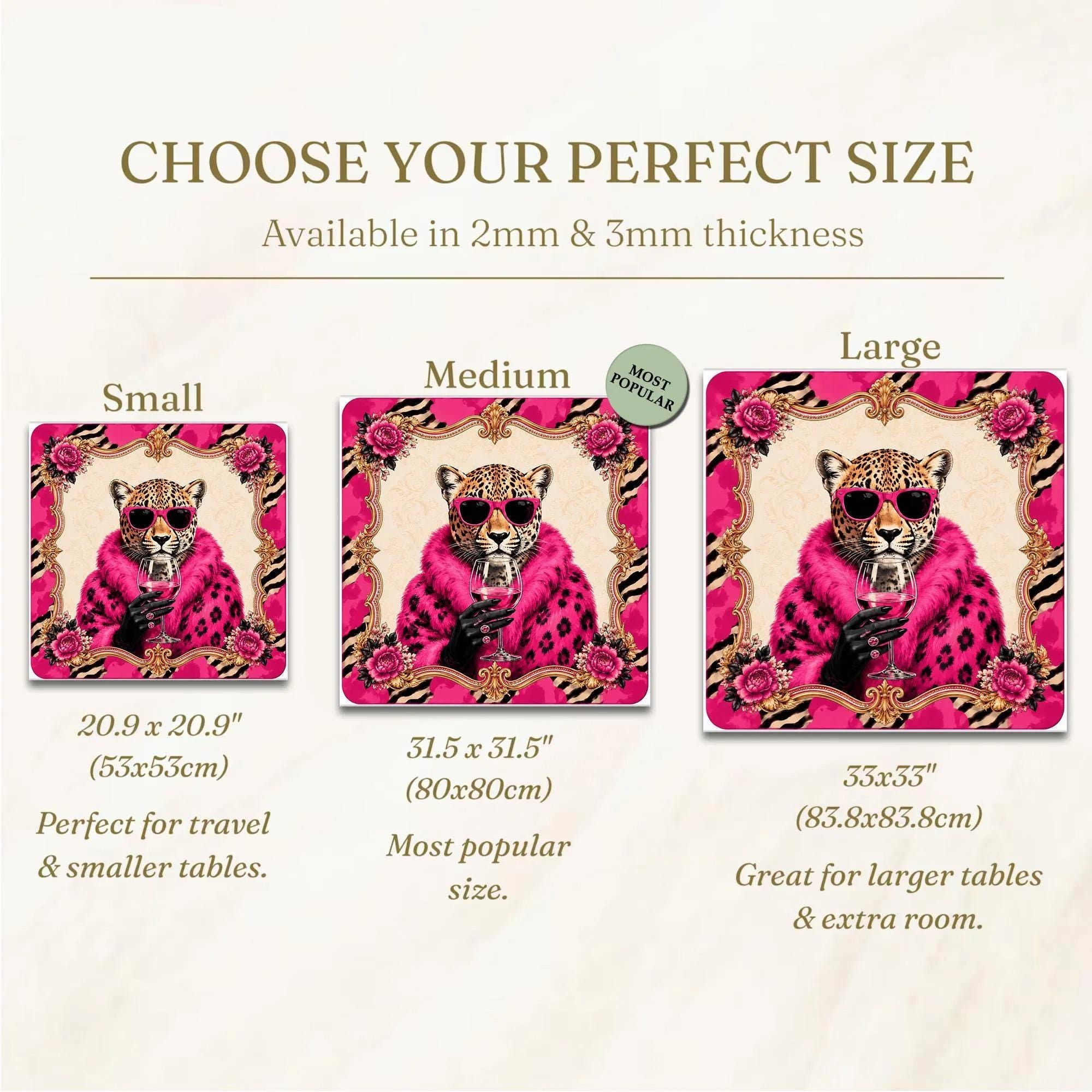 Pink Leopard Mahjong Mat, Glam Cheetah Game Table, Hot Pink Maximalist Accessory