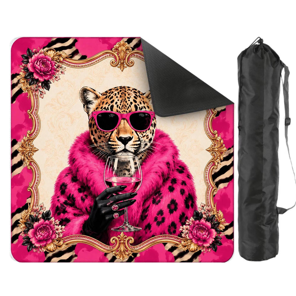 Pink Leopard Mahjong Mat, Glam Cheetah Game Table, Hot Pink Maximalist Accessory