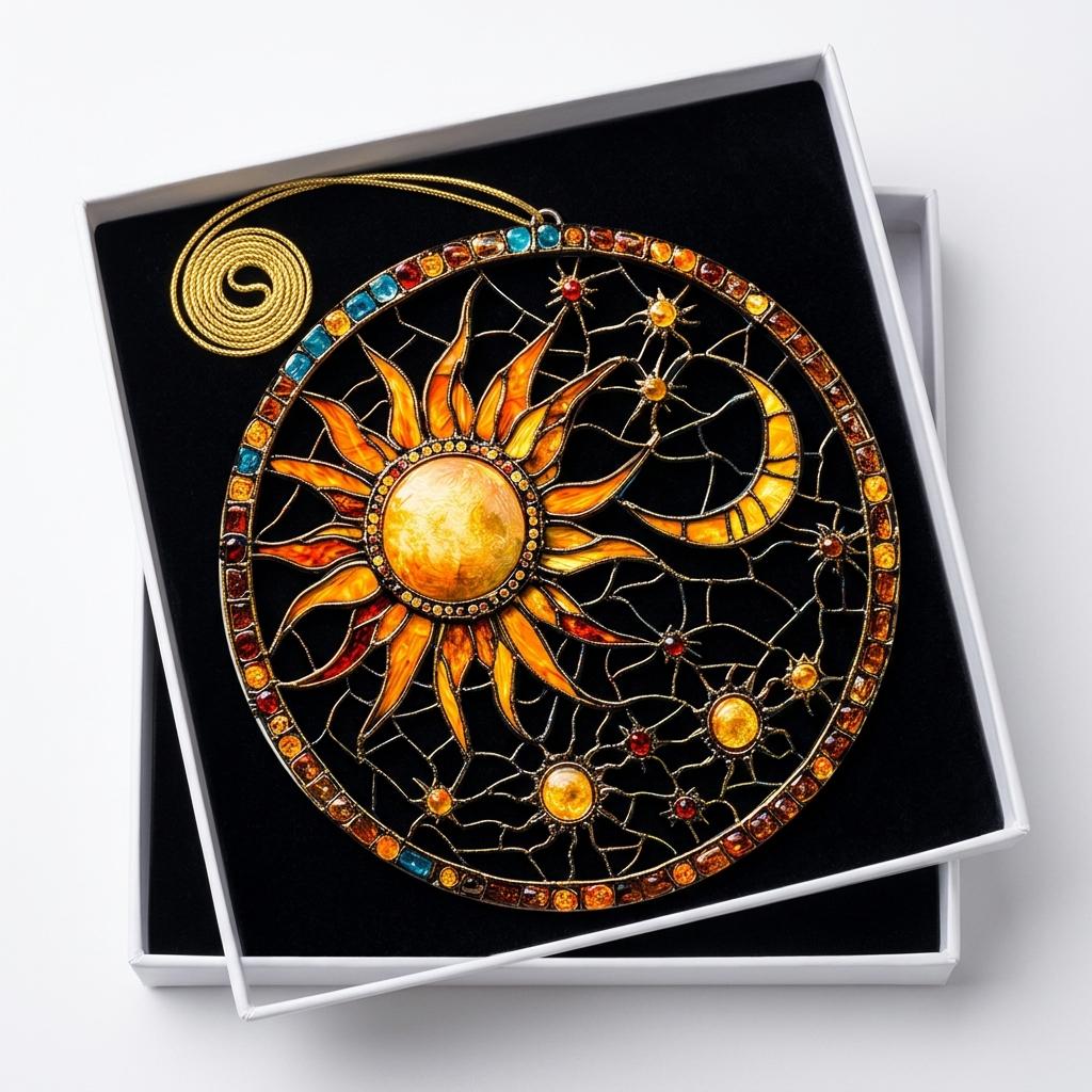 Sun and Moon Acrylic Suncatcher, Mystic Celestial Wall Window Hanging, Astrology Gift, Boho Home Decor