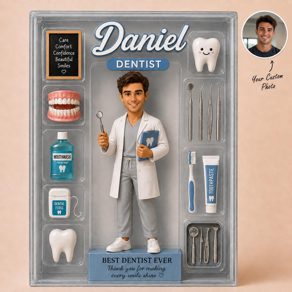Custom Dentist Acrylic Block With Photo, Personalized Dental Doctor Desk Decor, Best Dentist Ever Gift, Smile Clinic Keepsake