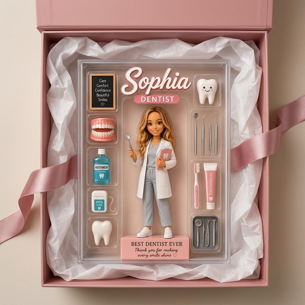 Custom Dentist Acrylic Block With Photo, Personalized Dental Doctor Desk Decor, Best Dentist Ever Gift, Smile Clinic Keepsake