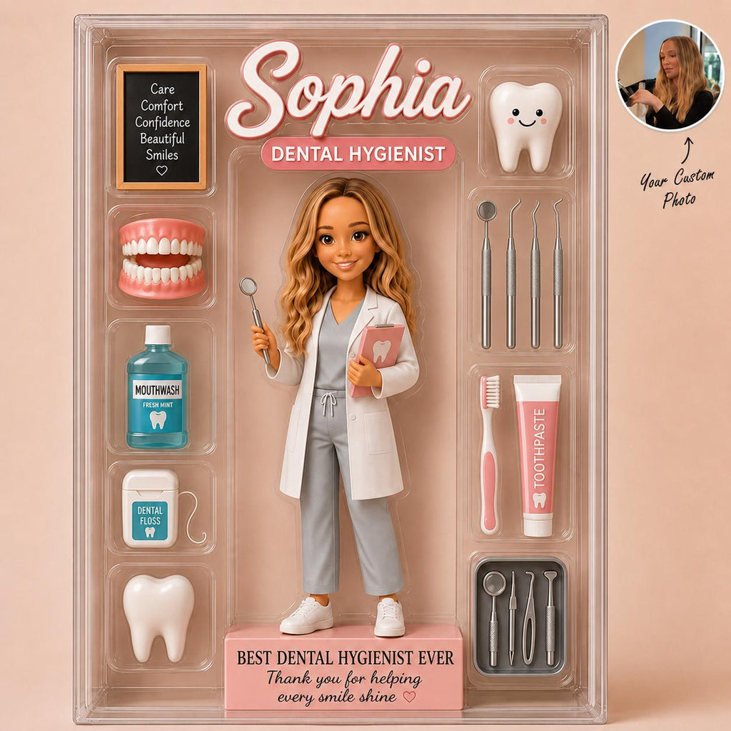 Custom Dentist Acrylic Block With Photo, Personalized Dental Doctor Desk Decor, Best Dentist Ever Gift, Smile Clinic Keepsake