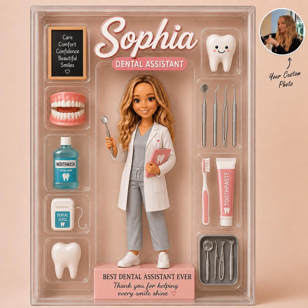 Custom Dentist Acrylic Block With Photo, Personalized Dental Doctor Desk Decor, Best Dentist Ever Gift, Smile Clinic Keepsake