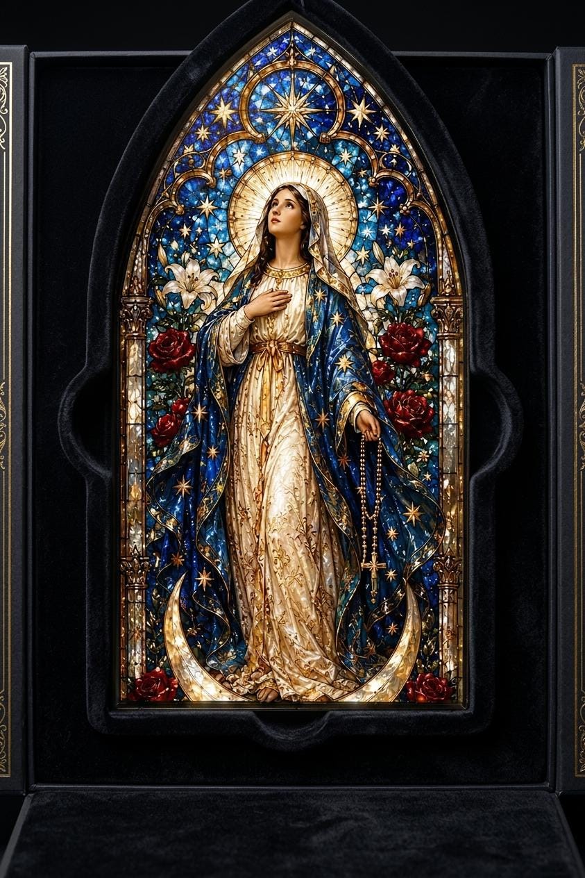 Our Lady Acrylic Suncatcher, Virgin Mary Window Decor, Catholic Home Decor, Religious Gift, Prayer Room Decor