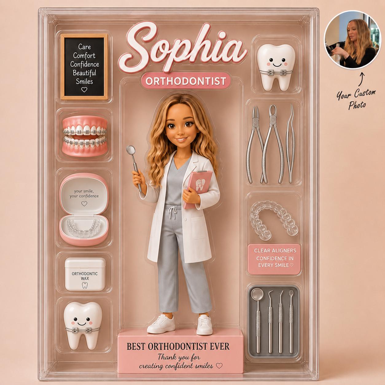Custom Dentist Acrylic Block With Photo, Personalized Dental Doctor Desk Decor, Best Dentist Ever Gift, Smile Clinic Keepsake