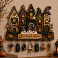 2D PRINTED Personalized Halloween Key Holder, Custom Family Name Wooden Key Hanging, Haunted House Wall Organizer, Ghost Home Decor