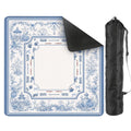 Blue Chinoiserie Mahjong Mat, Charleston Game Rules Mat, Floral Toile Mahjong Table Cover, Elegant Mahjong Gift for Women