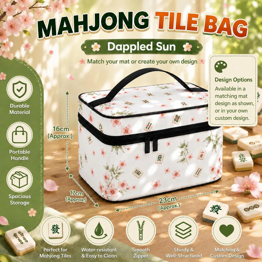 Blue Chinoiserie Mahjong Mat, Charleston Game Rules Mat, Floral Toile Mahjong Table Cover, Elegant Mahjong Gift for Women