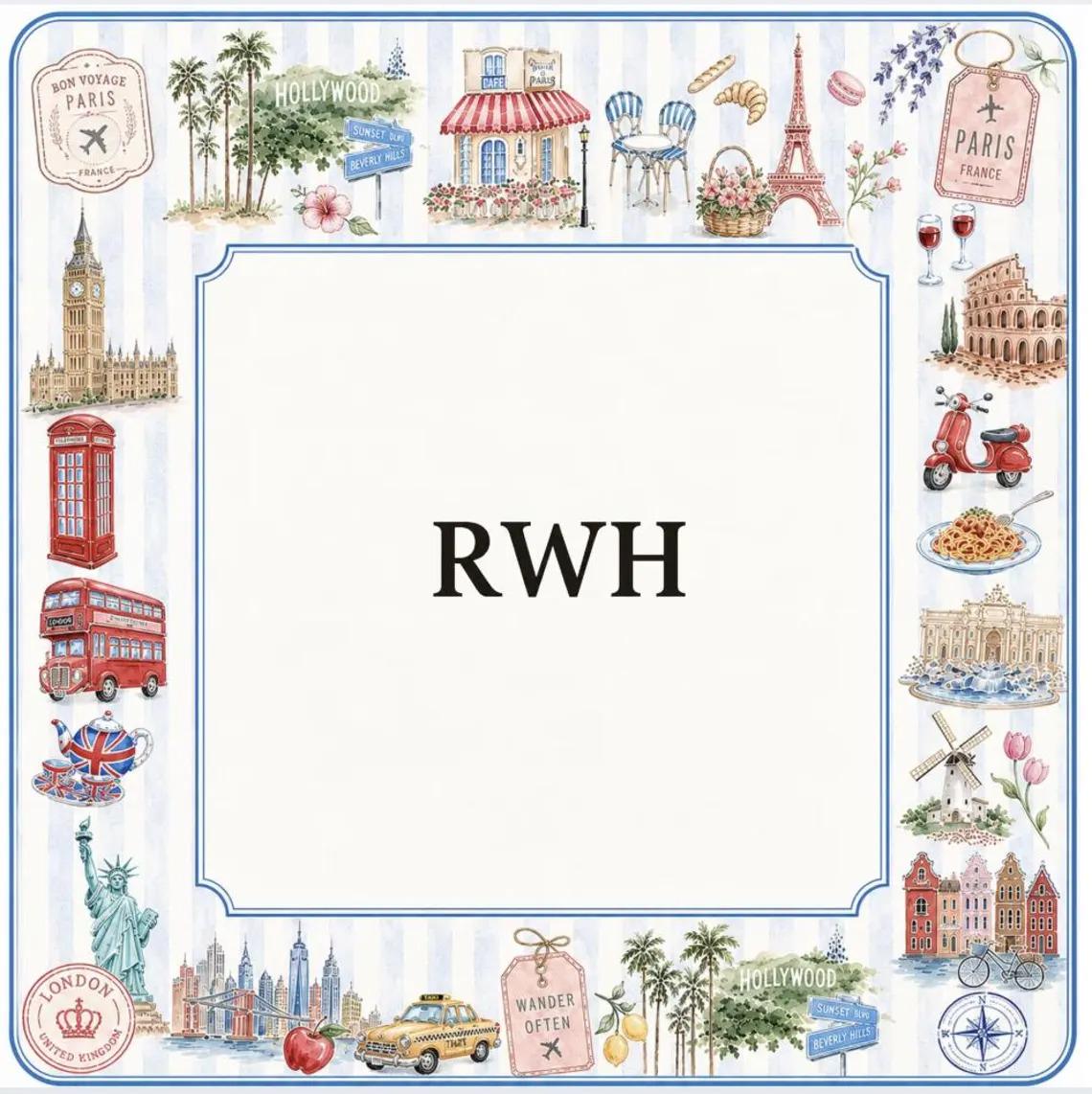 Travel Landmark Mahjong Mat, Paris London Italy Hollywood Game Mat, Vacation Theme Mahjong Table Cover, Gift for Travel Lovers