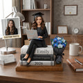 Custom Graduation Figurine Female, Personalized Software Engineer Gift For Class of 2026, Unique Graduate Desk Decor With Laptop And Books