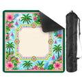 Tropical Mahjong Mat, Palm Tree and Hibiscus Game Table Mat, Colorful Coastal Mahjong Gift, Personalized Mahjong Table Decor